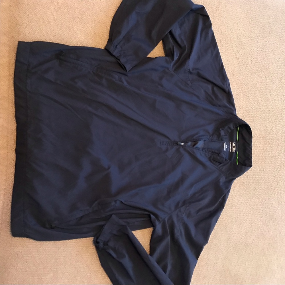 Adidas climaproof golf 3/4 zip navy pullover sz L